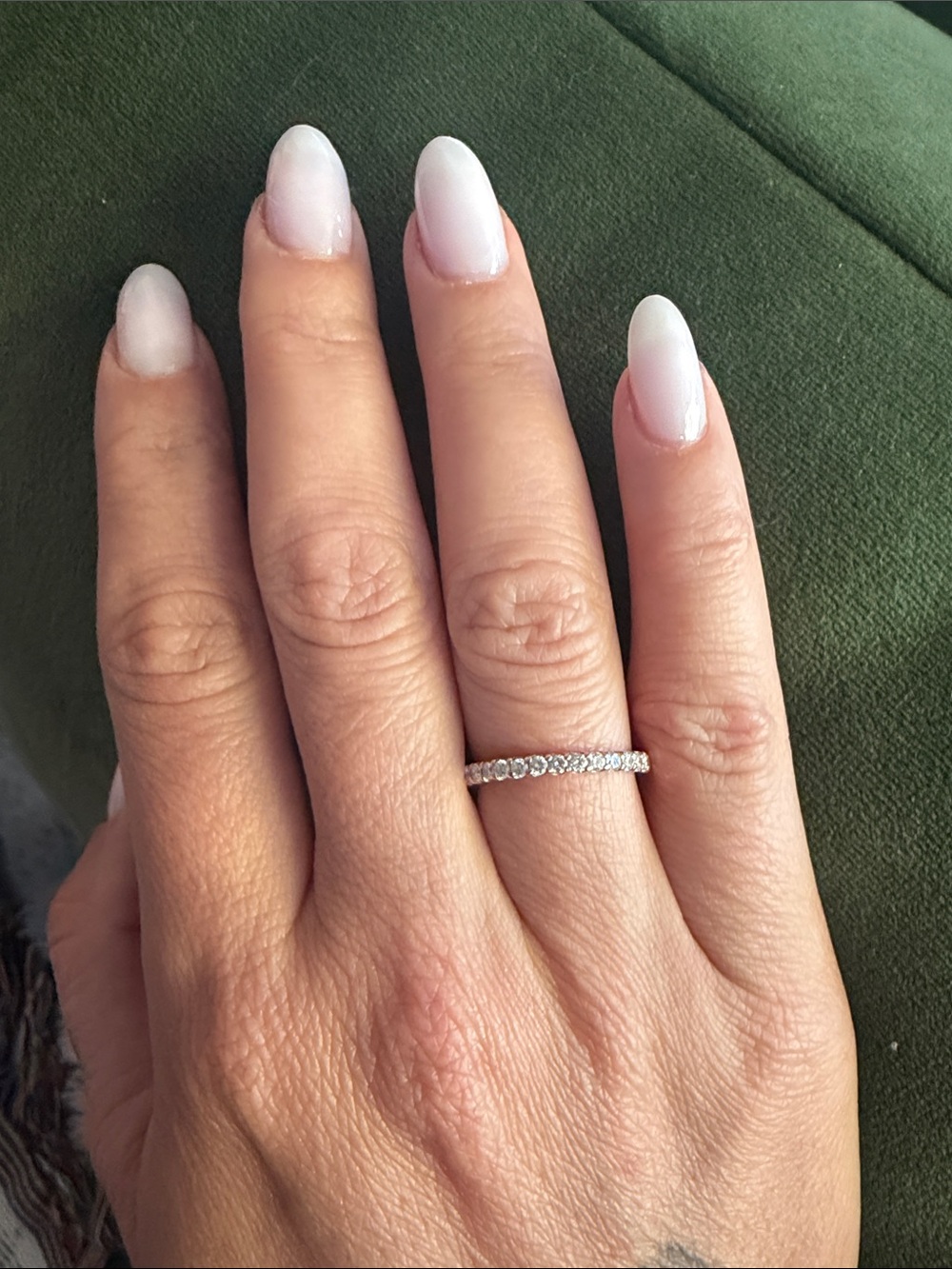 Silver Crystal Eternity Stackable Ring - White